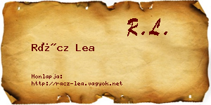 Rácz Lea névjegykártya